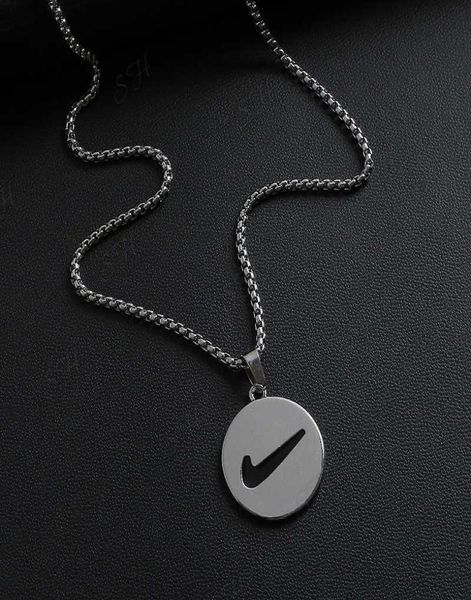 

net red couplet hook round brand bungee hip hop necklace017342368, Silver
