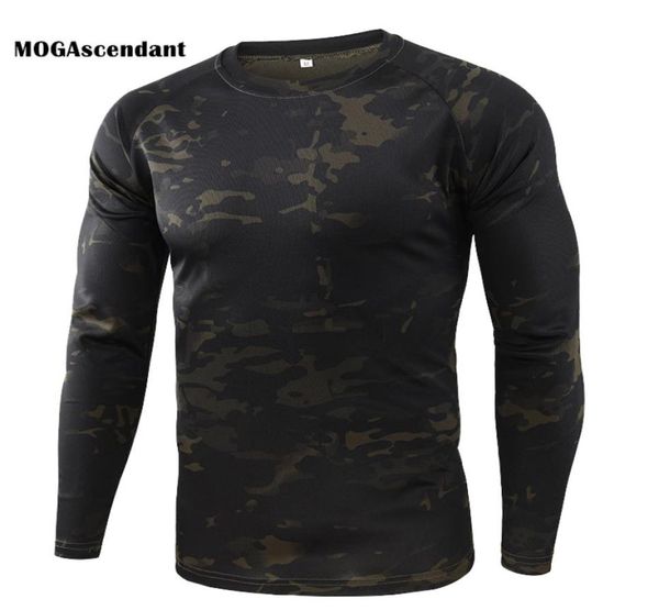 

camouflage t shirt men039s breathable quick dry long sleeve tshirt male outdoor sports army combat tactical military camo tshi1149272, White;black