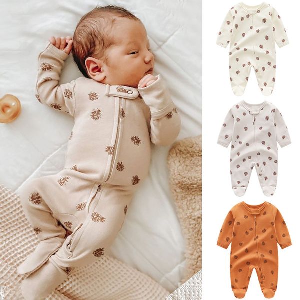 

rompers 0 12m born baby footie jumpsuit knitted coral velvet boy girl clothes autumn spring zipper romper fashion clothing 230711, Blue