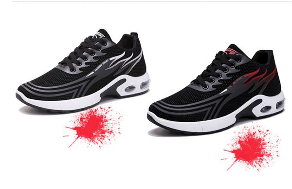 

men's air cushion shoes, sports shoes and spring and autumn fashion casual shoes are comfortable and versatile wear-resistant men', Black