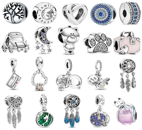 

brand new s925 sterling silver beads charms luxurious cute feather beaded diy pendant original fit bracelet classic fashion jewelry women gi, Bronze;silver