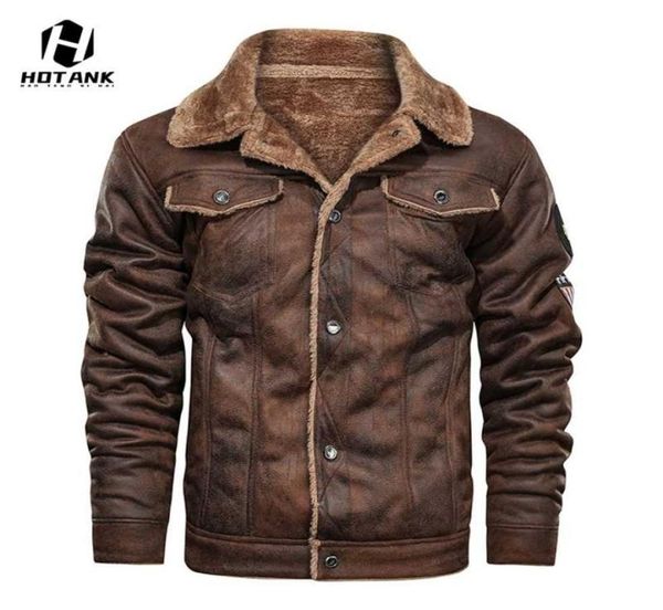 

autumn winter air force pilot leather jacket men thick warm military bomber tactical pu jackets mens coat brand clothing 2110252489467, Black