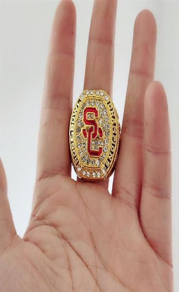 

2016 2017 usc trojans rose bowl championship ring souvenir men fan brithday gift whole205k8744044, Golden;silver