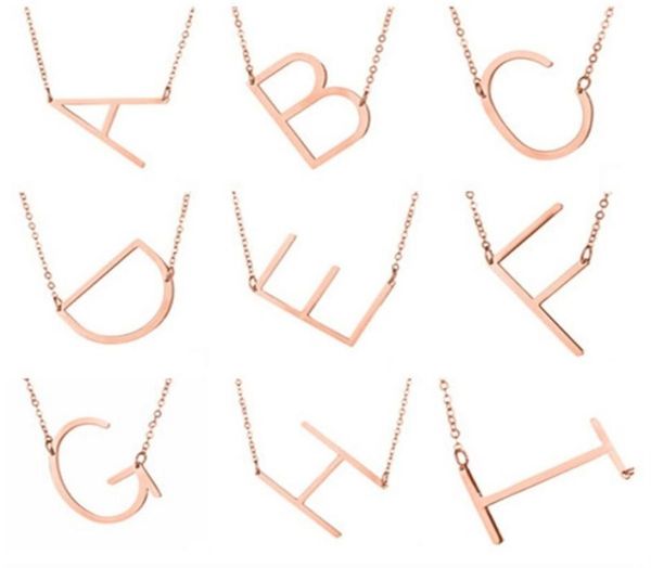 

selling womens silver gold 26 letters statement personalized alphabet name pendant necklace jewelry1806394