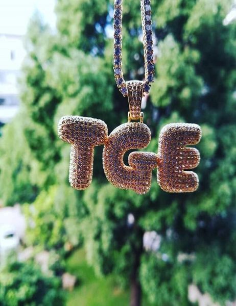 

az custom name 09 letters necklaces pendant charm for gold silver rose color cubic zircon rope chain hip hop jewelry gifts3754012