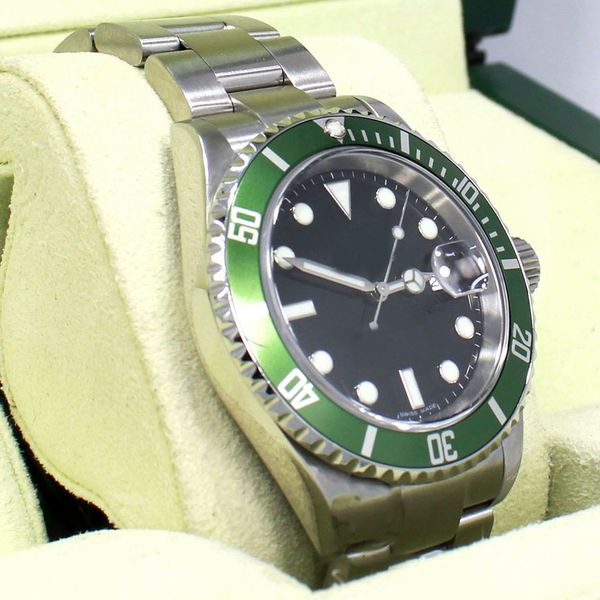 

luxury dj factory 3235 automatic movement 40mm 16610l anniversary model green bezel black dial sapphire crystal men watch, Slivery;brown