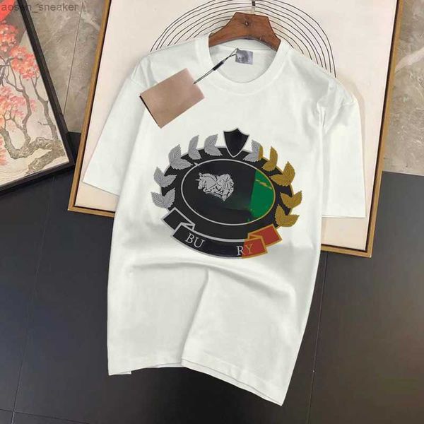 

bby luxury brand mens tshirt burb summer short sleeve sweatshirt men women round neck t-shirt 100% cotton fashion loose t-shirt, White;black