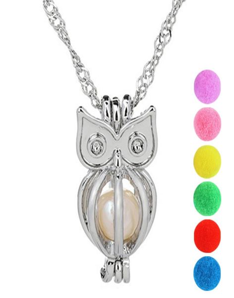 

pearl cage owl jewelry locket pendant findings cage essential oil diffuser locket for oyster pearl fiber ball7782262, Silver