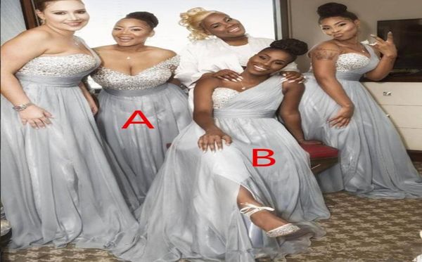 

arabic one shoulder bridesmaid dresses beaded sequins modest junior maid of honor dress bride wedding party gowns1060014, White;pink