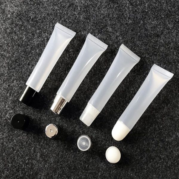 

wholesale 10ml 15ml 20ml empty lipstick tube,lip balm soft hose,makeup squeeze sub-bottling,clear plastic lip gloss container
