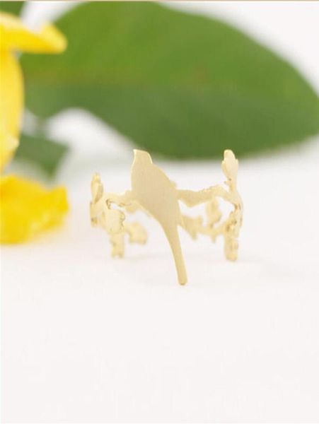 

fashion bird rings birds and branches in the shape of a rings 18k gold plated rings5073913, Golden;silver
