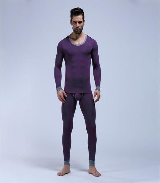 

winter mens warm thermal underwear underpants set male ultrathin heat long johns high elastic black modal thermals sets velet7582417, Black;white