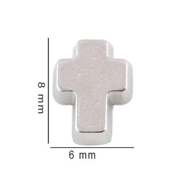 

20pcs silver color cross floating locket charms diy accessories fit for living glass magnetic memory locket1717653, Bronze;silver