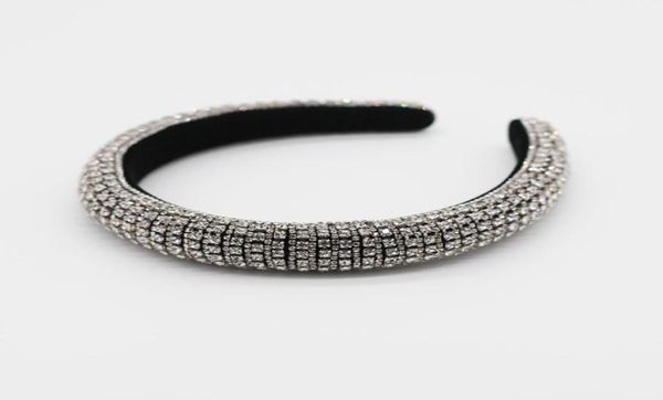 

whole baroque full crystal headbands hair bands for women lady shiny padded diamond headband hair hoop fashion party jewelry a3738302, Silver