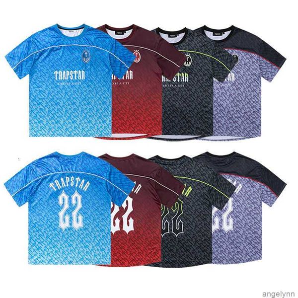 

football mens trapstar t-shirts jersey logo no.22 printed short sleeved breathable hip hop streetwaer oh53, White;black