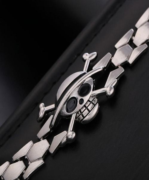 

charm bracelets hf anime one piece plating alloy bracelet skull cosplay accessories6824364, Golden;silver