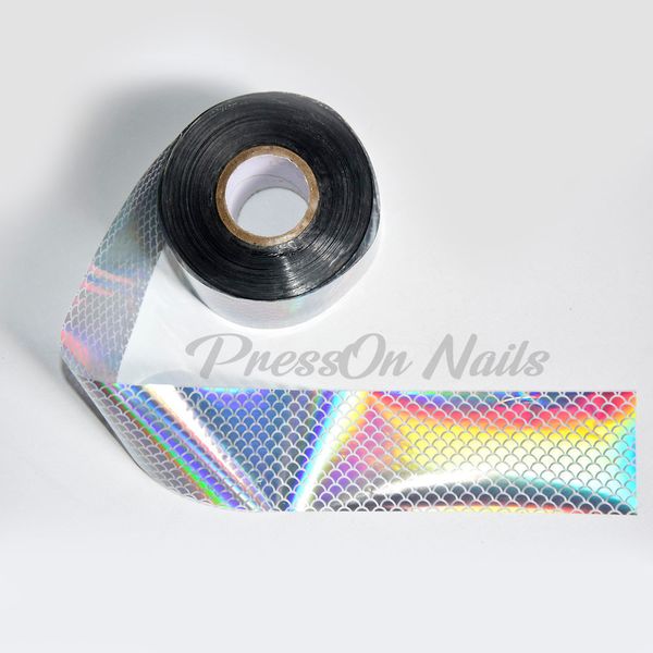 

stickers decals 100m holographic fishscale foil paper animal print nail foils sticker mermaid transfer snakeskin 230712, Black