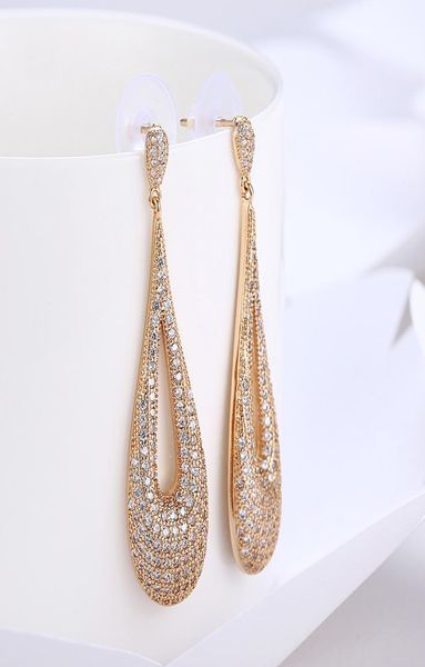

fashion k gold dropshaped zircon earrings romantic wind ladies champagne gold earrings ladies wedding jewelry long ea2922535, Silver
