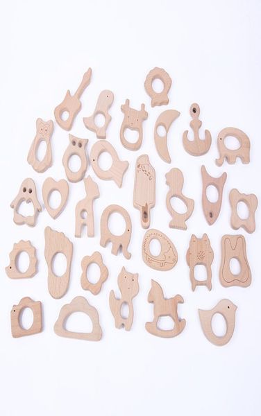 

infant wooden teether toy natural wood teething accessories multi animal shape baby pacifier chain pendant chewable nursing toys9335029