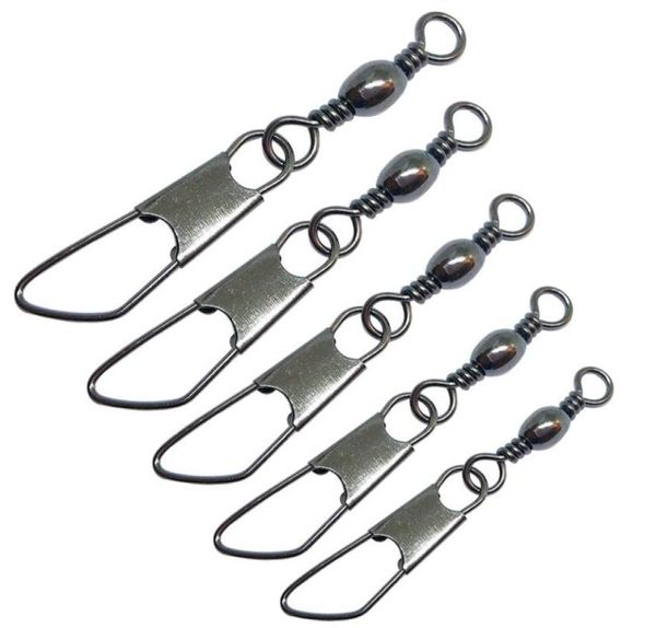 

1000 pcs fishing barrel swivels with safety snap stainless steel terminal tackle rated from 4kg13 lb to 40kg 121 lb4669445