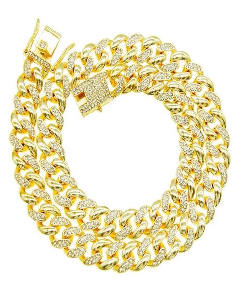 

mens necklaces hip hop chains crystal diamond necklace for womens hiphop gold silver plated men039s cuban chain necklace nightc6759198