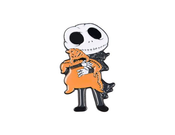 

ornament oil dripping enamel brooch christmas eve horror skeleton brooch ghost cartoon pin accessories5301442, Gray