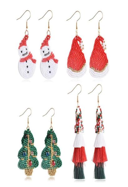 

dangle chandelier l beaded christmas earrings for women teardrop light weight seed beads holiday new year party decoratio chakrabe3271421, Silver