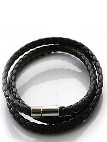 

fashion jewelry men black leather bracelet gift rope bracelets pulseras punk cord braided couple bracelet s1962664949, Golden;silver