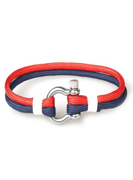 

selling mens handmade 550 paracord link chain bracelet cool army camouflage cord stainless steel buckle bracelets1818701, Black