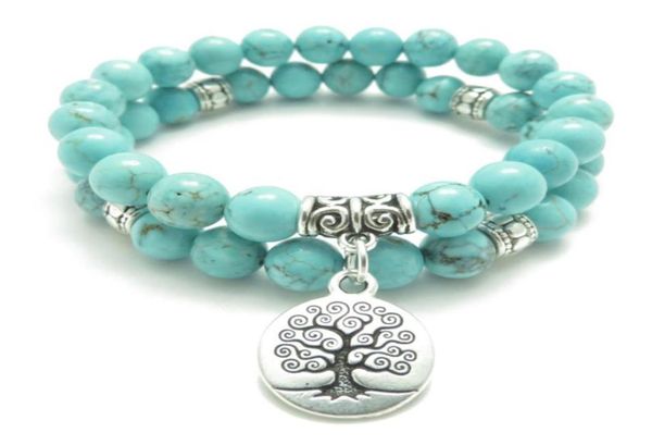 

sn0643 tree of life jewelry yoga mala bracelet turquoise healing protection elastic beaded stacking bracelet spiritual jewelry5584411, Black