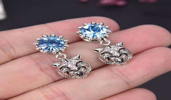 

fashionstamps fashion brand tiger designer earrings for lady women party wedding lovers gift engagement luxury jewelry for bride 8831823, White