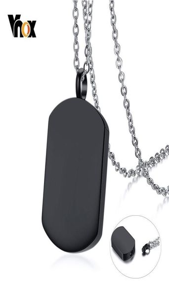

vnox mens cremation urn necklace black stainless steel dog tag pendant memorial cherish love gifts jewelry 2010137204535, Silver