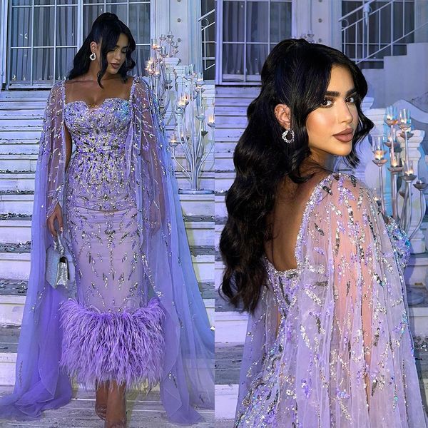 

gorgeous mermaid prom dresses sweetheart shining applicants feathers tulle ankle-length backless custom made plus size party dress vestido d, Black
