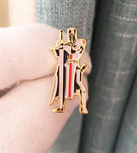 

10pcs masons pins guard sword ma knights templar seal crusaders solomons temple custom pins metal badge lapel pin brooch849493414685, Gray
