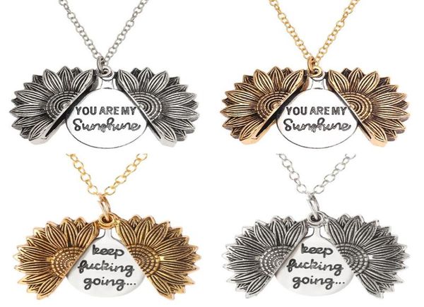 

necklaces keep fucking going you are my sunshine open locket necklace collar ladys girls friend jewelry gift9398328, Silver