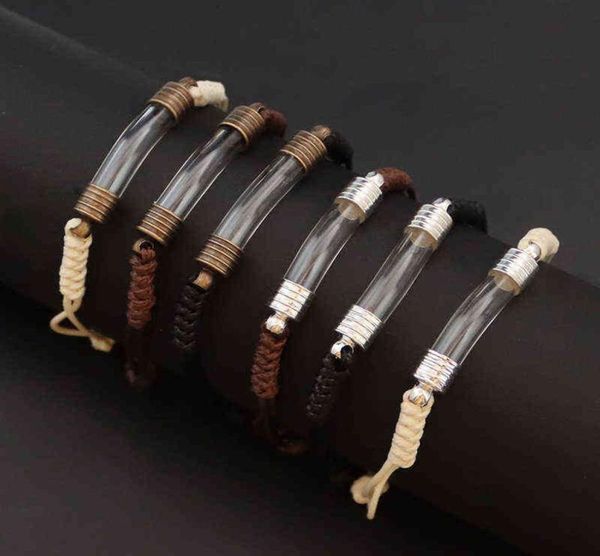 

2pcs glass vial pendant bracelet writing name wirte on rice fashion jewelry charm bracelets for women g10261309085, Golden;silver