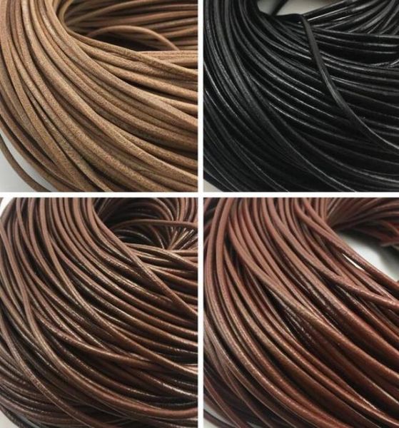 

2mm 100m cowhide genuine leather cords string ropejewelry beading string 100m lots for bracelet necklacediy jewelry accessor1864604, White;red