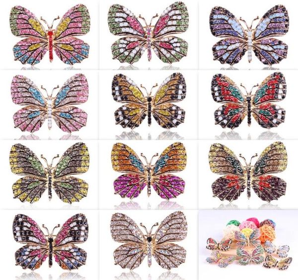 

fashion colorful rhinestones brooches alloy plating butterfly animal brooch women design jewelry full rhinestone exquisite pins9634343, Gray