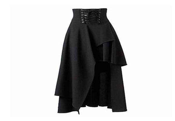 

skirts medieval woman vintage gothic skirt pirate halloween costume renaissance steampunk high waist8672842, Black
