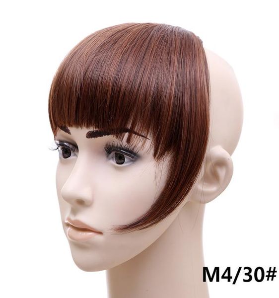 

2020 new colors artificial bangs with long sideboards faux fringe fixed by bb clip whole 5pcslot4272860, Black
