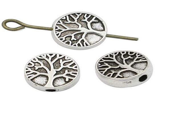 

ship 200pcs tibetan silver alloy tree of life charms loose beads spacer beads for jewelry making 9x35mm1010749, Black