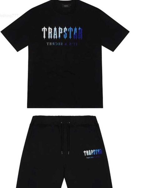 

mens trapstar t shirt shorts sleeve print outfit chenille tracksuit black cotton londons streetwear 22, White;black