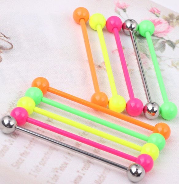 

38mm long industrial bar barbell ear piercing earrings cute stainless steel body jewelry8914175, Silver