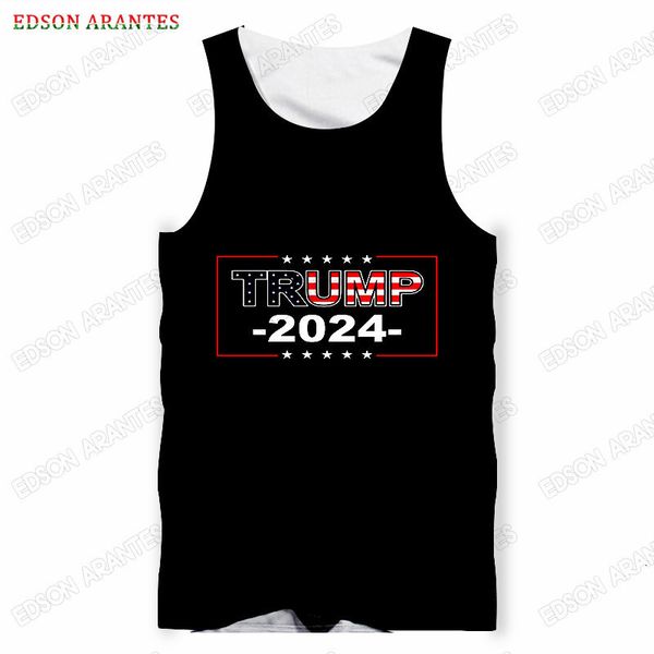 

men' tank funny american trump men' vest summer flag of the united states skull print sleeveless tank exercise vest custom -6x, White;black