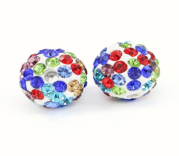 

clay pave disco ball for rhinestone crystal shamballa beads half drilled 6 rows rhinestone bead for charms jewelry makings 100pcs8863871, Black