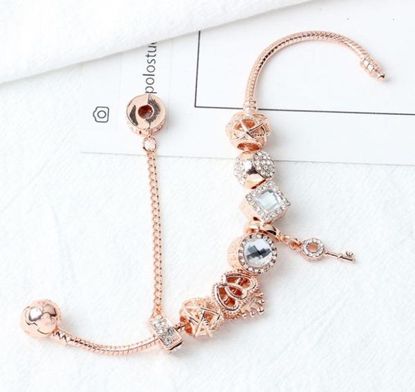 

wholesale-new rose gold diamond key bracelet diy lady bracelet for style jewelry6652071, Black
