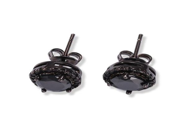 

iced out stud earrings for men women hip hop luxury designer bling diamond ear studs black silver copper zircon mens wedding earri2117837, Golden;silver