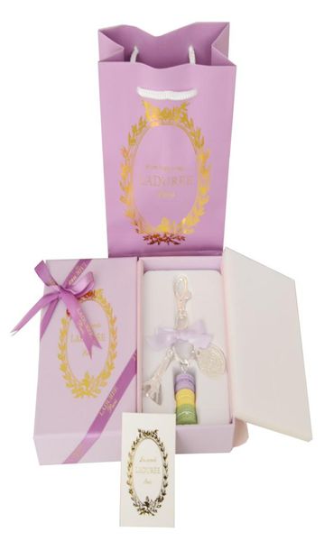 

fashion shiny silver keyring france laduree macaron effiel tower metal keychain bag charm accessories w gift box and handbag8288601, Slivery;golden