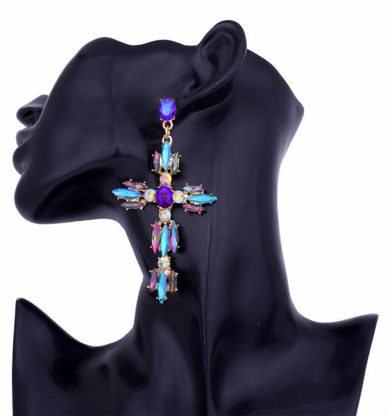 

cross statement earrings earringsdangle earrings trendy rhinestone cross earrings for women big statement earring 2021 crystal sum2861600, Silver