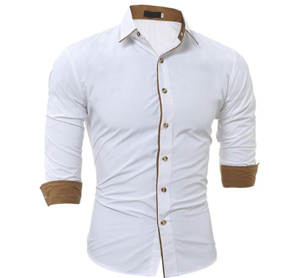 

men shirt male long sleeve shirt casual solid color slim fit black man dress shirts m3xl6480997, White;black
